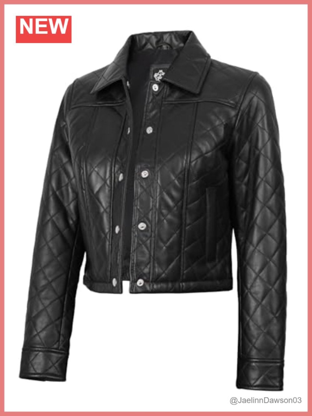 Real Lambskin Leather Cropped Jacket Women Zip Closure